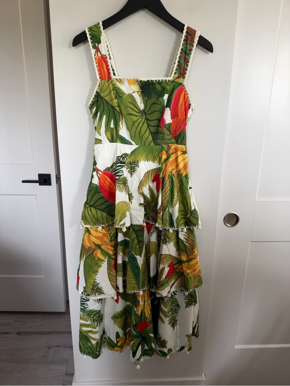 Farm Rio White Cocoa Forest Midi Dress Size Small